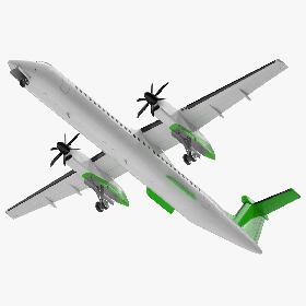 3D Twin Turboprop Passenger Airplane